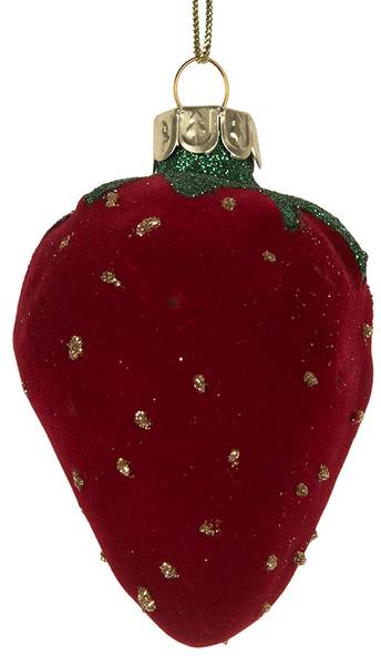 Weihnachtsanhänger Erdbeeren MC675250 Rot - Glas - 5 x 8 x 6 cm