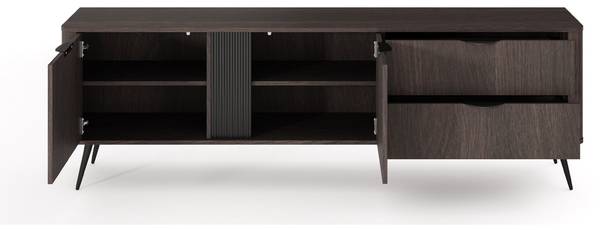 TV-Lowboard VERIS Braun - Stahl - Melamin - 196 x 62 x 38 cm