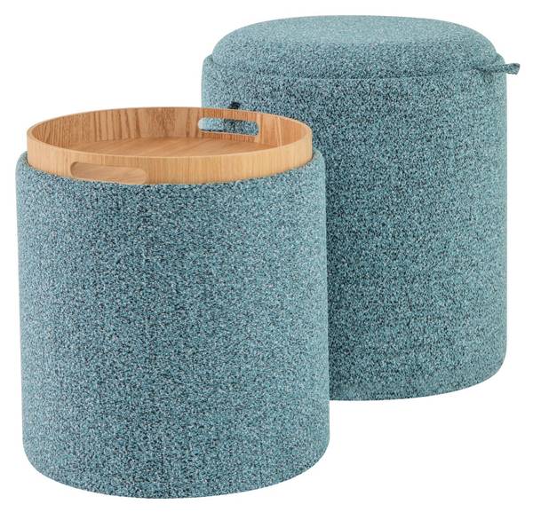 Sitzhocker VH33812DE(2er Set) Blau - Holzwerkstoff - 39 x 45 x 39 cm
