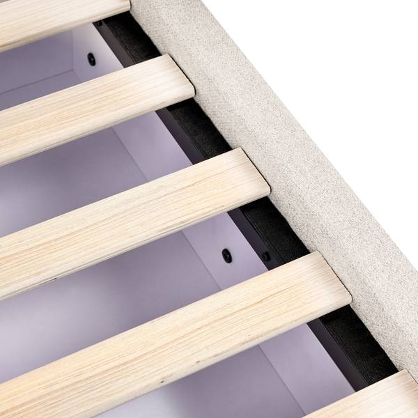 Lit double PRADES Beige - Largeur de la surface de couchage : 140 cm
