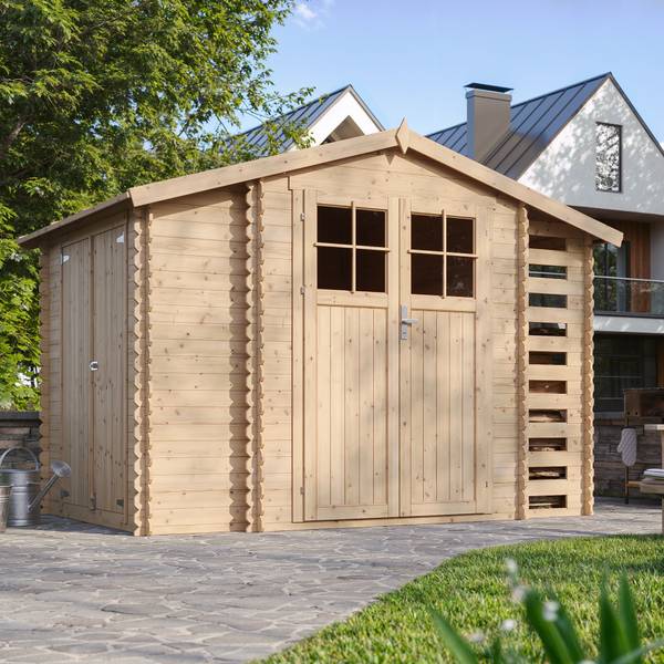 Gartenhaus M389F Beige - Fichte - 312 x 218 x 200 cm
