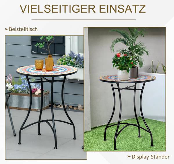 Gartentisch 649RD Blau - Metall - 60 x 71 x 60 cm