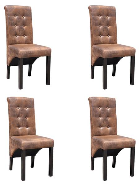 Esszimmerstuhl 270553 4er Set Braun - Textil - 42 x 95 x 56 cm