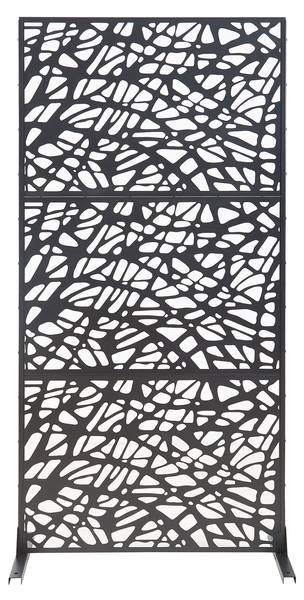 Raumteiler Poskind Schwarz - Stahl - 100 x 200 x 50 cm