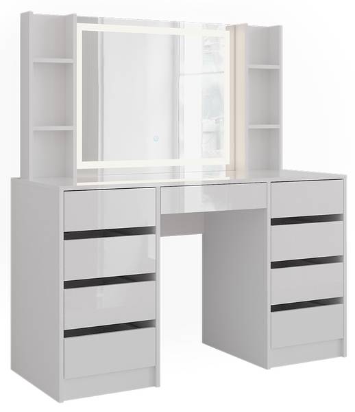 Schminktisch Sherry 57639 3er Set Weiß - Holzwerkstoff - 129 x 141 x 51 cm