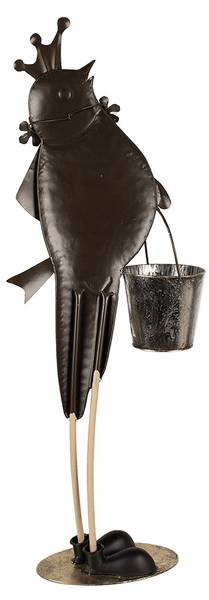 Dekorationsfigur Vogel Deco&Lincoln Grün - Metall - 15 x 83 x 30 cm