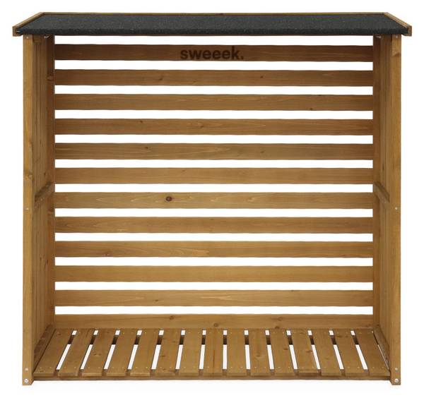 Kaminholzregal Merisier Beige - Echtleder - 45 x 120 x 120 cm