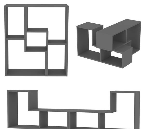 Set d'étagères Hustersurd Anthracite