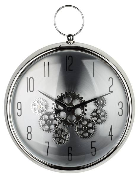Wanduhr RAMSEY Silber - Kunststoff - 35 x 43 x 35 cm