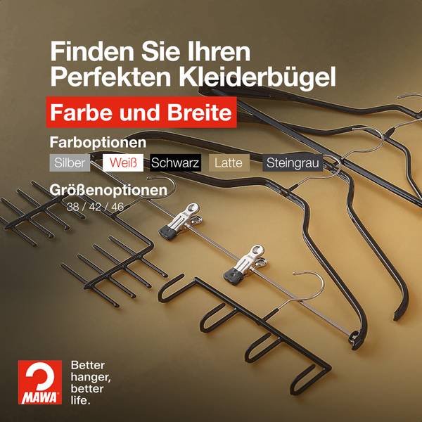 Metallbügel Bodyform 10er-Set Silber - Tiefe: 46 cm - Anzahl Teile im Set: 10