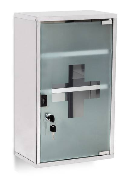 Medizinschrank EMERGENCY Edelstahl XL Silber - Edelstahl - 30 x 51 x 18 cm