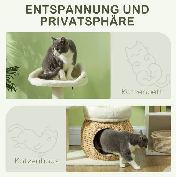 Kratzbaum D30-852V00CW Weiß - Holzwerkstoff - 40 x 79 x 60 cm