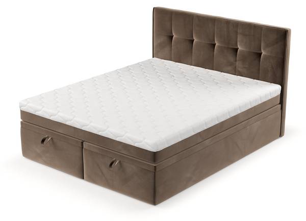 Boxspringbett ARIVO mit Stauraum Paros Braun - Liegefläche Breite: 140 cm