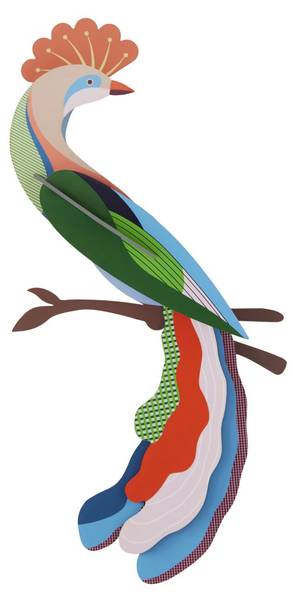 Wandobjekt Regenbogen-Majestät Naturfaser - Papier - 5 x 17 x 34 cm