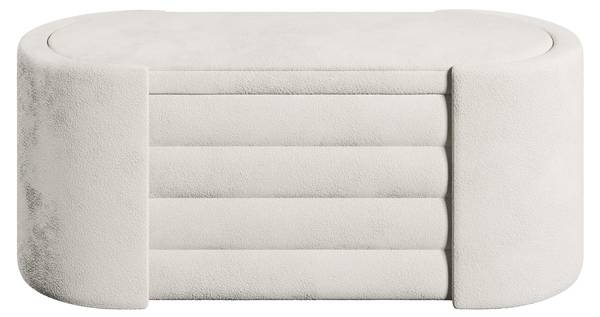 Sitzbank Rosita mit Truhe Beige - Baumwollstoff - Polyester - Polyethylen - 105 x 42 x 42 cm