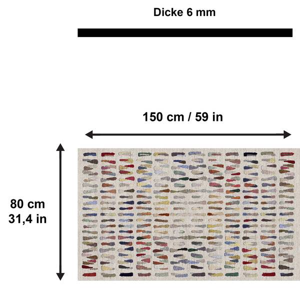 Kurzflorteppich Zola Chenille 150 x 80 cm