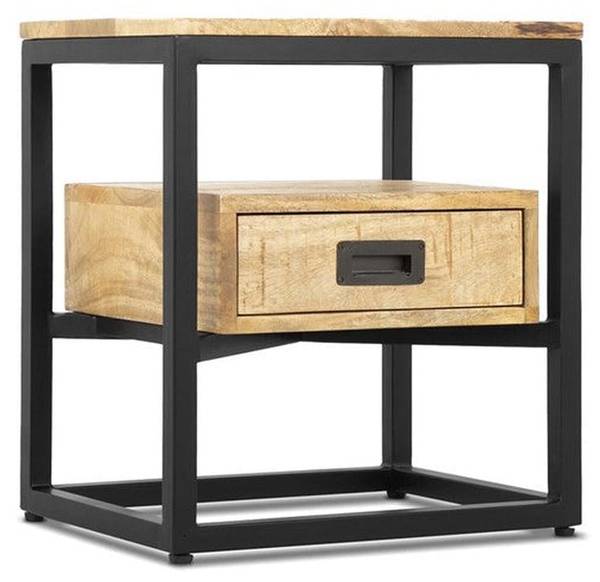 Nachttisch Len Braun - Holz teilmassiv - 45 x 50 x 36 cm