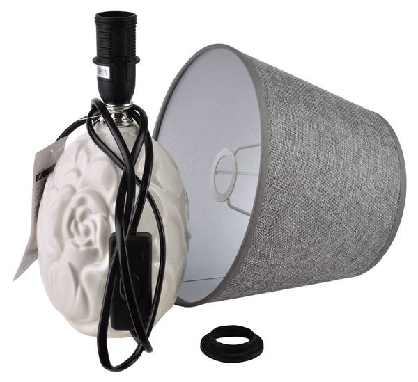 Tischlampe LETI Grau - Keramik - 20 x 32 x 11 cm