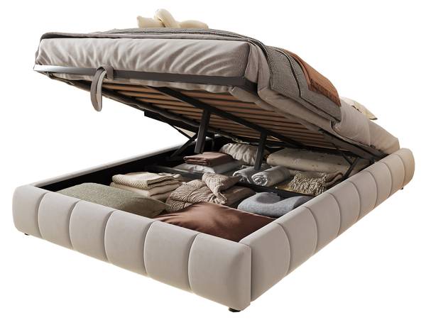 Polsterbett Phoebe Ⅷ Beige - Breite: 155 cm