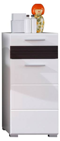 Armoire de toilette Mezzo Noir - Blanc - Mélamine - 37 x 79 x 31 cm