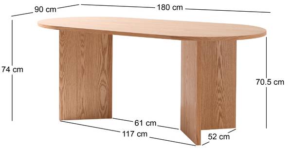 Esstisch SIRKKA Braun - Holz teilmassiv - 180 x 74 x 90 cm