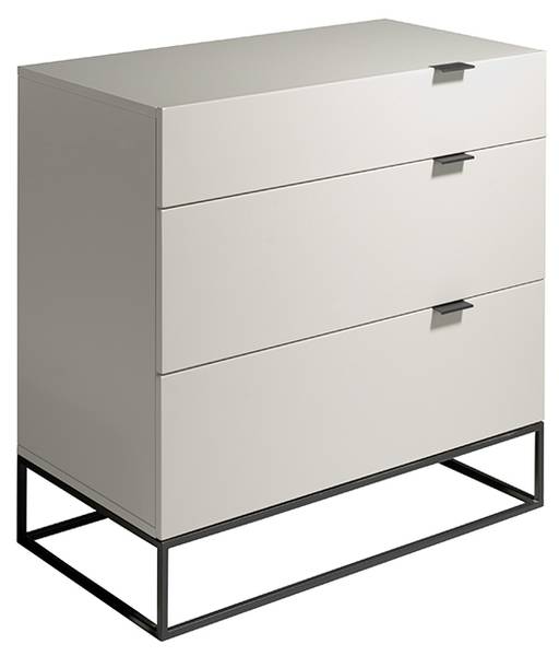 Kommode 7020 Schwarz - Weiß - Zink - 80 x 80 x 45 cm