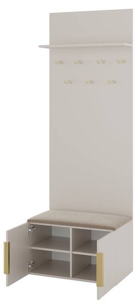 Garderobe-Set Kerkin Beige - Holzwerkstoff - 140 x 202 x 42 cm