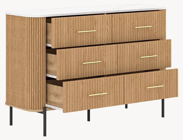 Kommode Kokunse Braun - Holzwerkstoff - Metall - 120 x 78 x 42 cm
