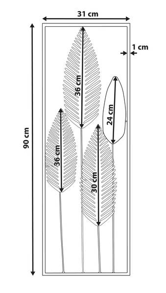 Wandobjekt NIOBIUM Schwarz - Gold - Silber - Metall - 31 x 90 x 4 cm