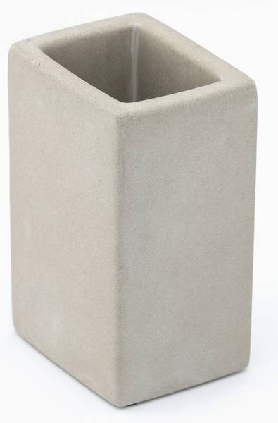 Zahnputzbecher Cubic Concrete Weiß - Stein - 6 x 13 x 8 cm