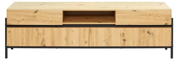 TV-Element JASMINA Schwarz - Braun - Metall - Holz teilmassiv - 175 x 54 x 42 cm