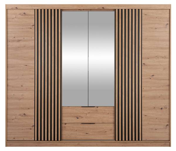 Kleiderschrank Majorka 250 Schwarz - Braun - Holzwerkstoff - 250 x 213 x 60 cm