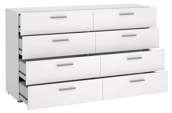 Ladekast Pepe wit - deels massief hout - 140 x 82 x 40 cm