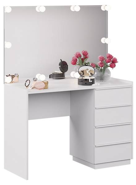 Schminktisch Viktoria 59330 2er set Weiß - Holzwerkstoff - 110 x 78 x 45 cm