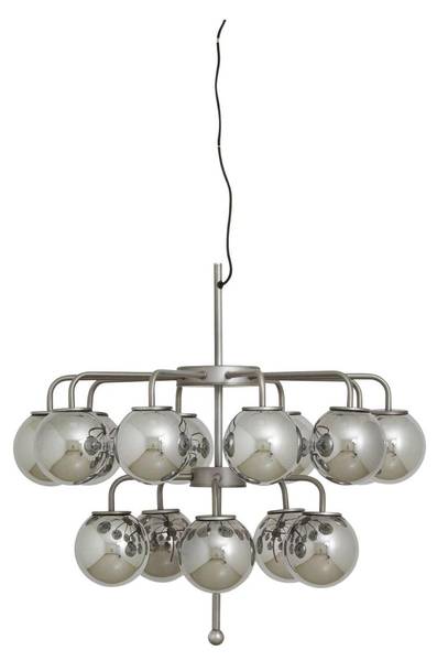 Kronleuchter Palma Silber - Glas - 74 x 68 x 74 cm