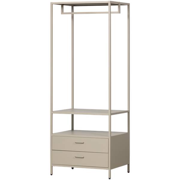 Kleiderschrank Ferris Grau - Eisen - Stahl - 70 x 185 x 54 cm