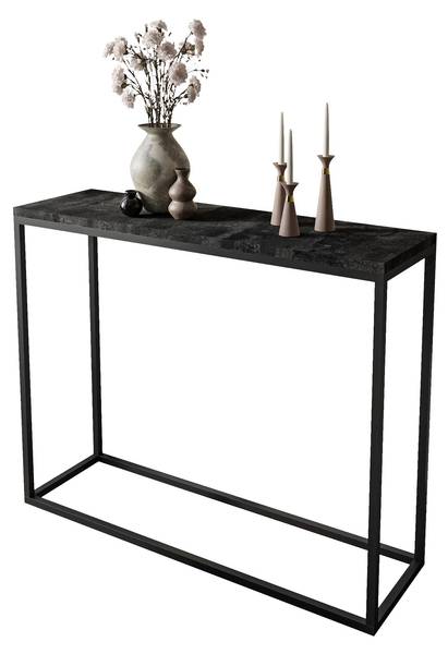 Konsolentisch MODERN GRIGIA Schwarz - Marmor Schwarz Dekor - Breite: 100 cm