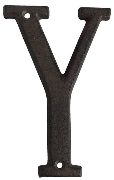 Eisen Buschstabe Y LY Braun - Metall - 1 x 13 x 8 cm