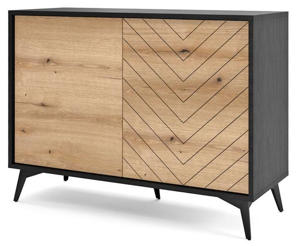 Kommode EVOKE Schwarz - Braun - Holzwerkstoff - 104 x 77 x 39 cm