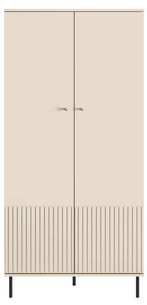 Kleiderschrank SALOU-131-2 Beige - Holzwerkstoff - 92 x 190 x 53 cm