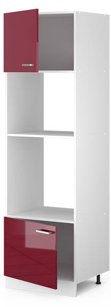 Mikrowellenschrank R-Line 30492 Hochglanz Rot - Weiß