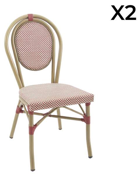 Stuhl Opera 2er Set Rot - Metall - 57 x 90 x 45 cm