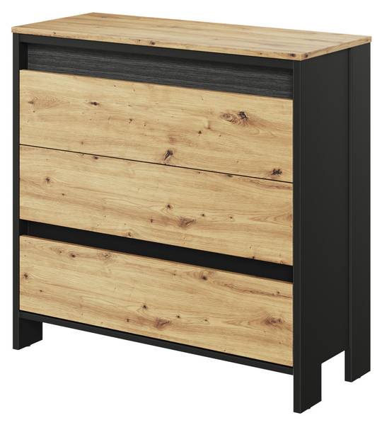 Kommode Spot 05 Schwarz - Braun - Holzwerkstoff - 92 x 89 x 38 cm