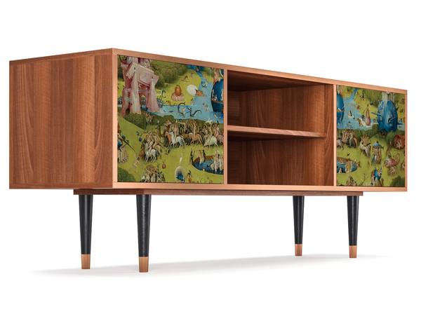 TV-Lowboard T2 Walnuss Grün - Holzwerkstoff - 170 x 69 x 48 cm
