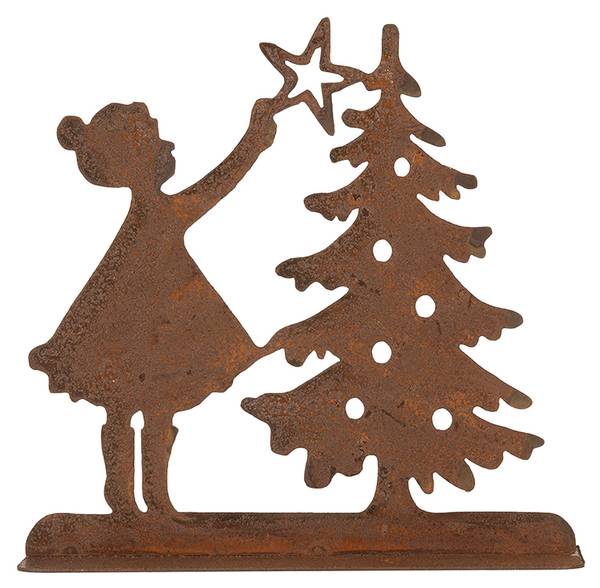 Weihnachtsdekorationsfigur Xmas&Roy Braun - Metall - 5 x 12 x 14 cm