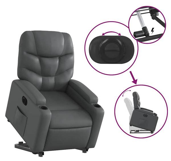 Relaxsessel mit Aufstehhilfe 3032387-3 Grau