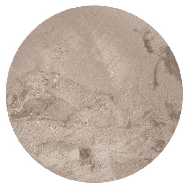 Tapis Fausse fourrure Dave Taupe - Diamètre : 120 cm
