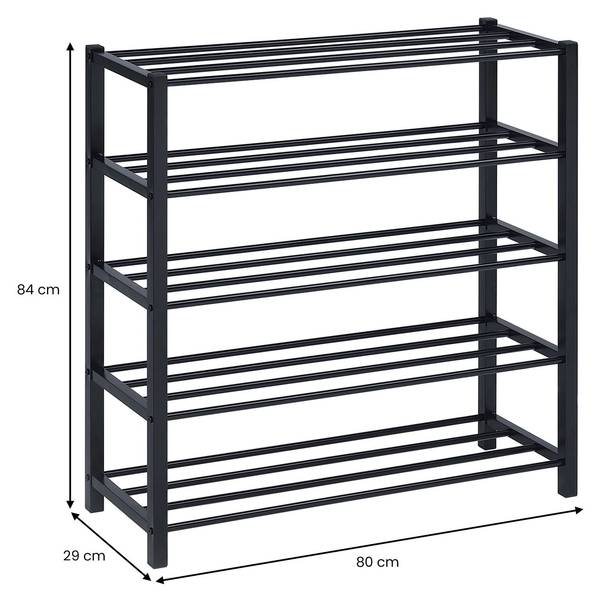Schuhregal NAVAN Schwarz - Edelstahl - 80 x 84 x 29 cm