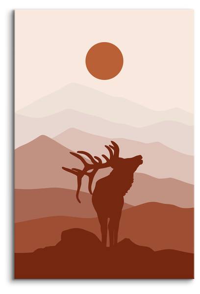 Leinwandbild Hirsch 80 x 120 x 120 cm