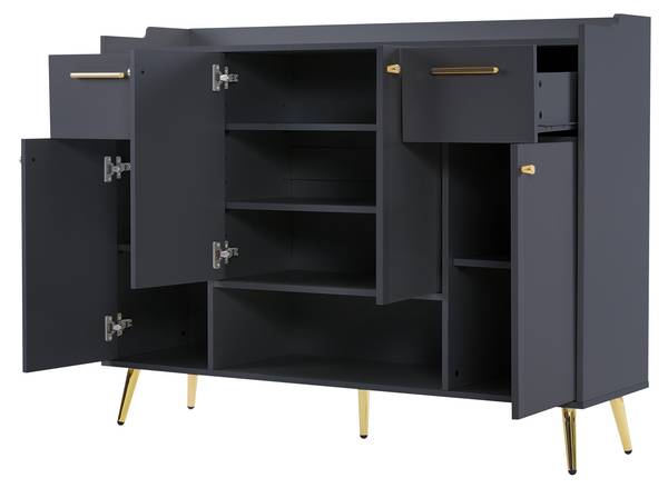 Schuhschrank Countersh Schwarz - Metall - 37 x 100 x 130 cm